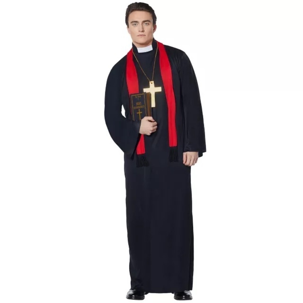 NWT Spirit Halloween Adult One Size Priest‎ Costume Robe Religious Catholic New - Picture 1 of 8